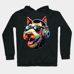 Irish Terrier Smiling DJ with Energetic Beats Hoodie